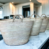 French basket, Straw tote bag, Grocery bag, woven bag: Large