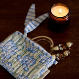 Organic Cotton Zipped Pouch Set 2pk - Floral Indigo