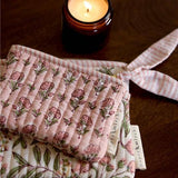 Organic Cotton Zipped Pouch Set 2pk - Floral Blush