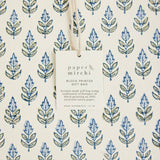 Hand Block Printed Gift Bags (Large) - Blue Stone - Chobham Flowers #