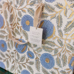 Hand Block Printed Gift Bags (Large) - Blue Stone - Chobham Flowers #