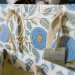 Hand Block Printed Gift Bags (Large) - Blue Stone - Chobham Flowers #