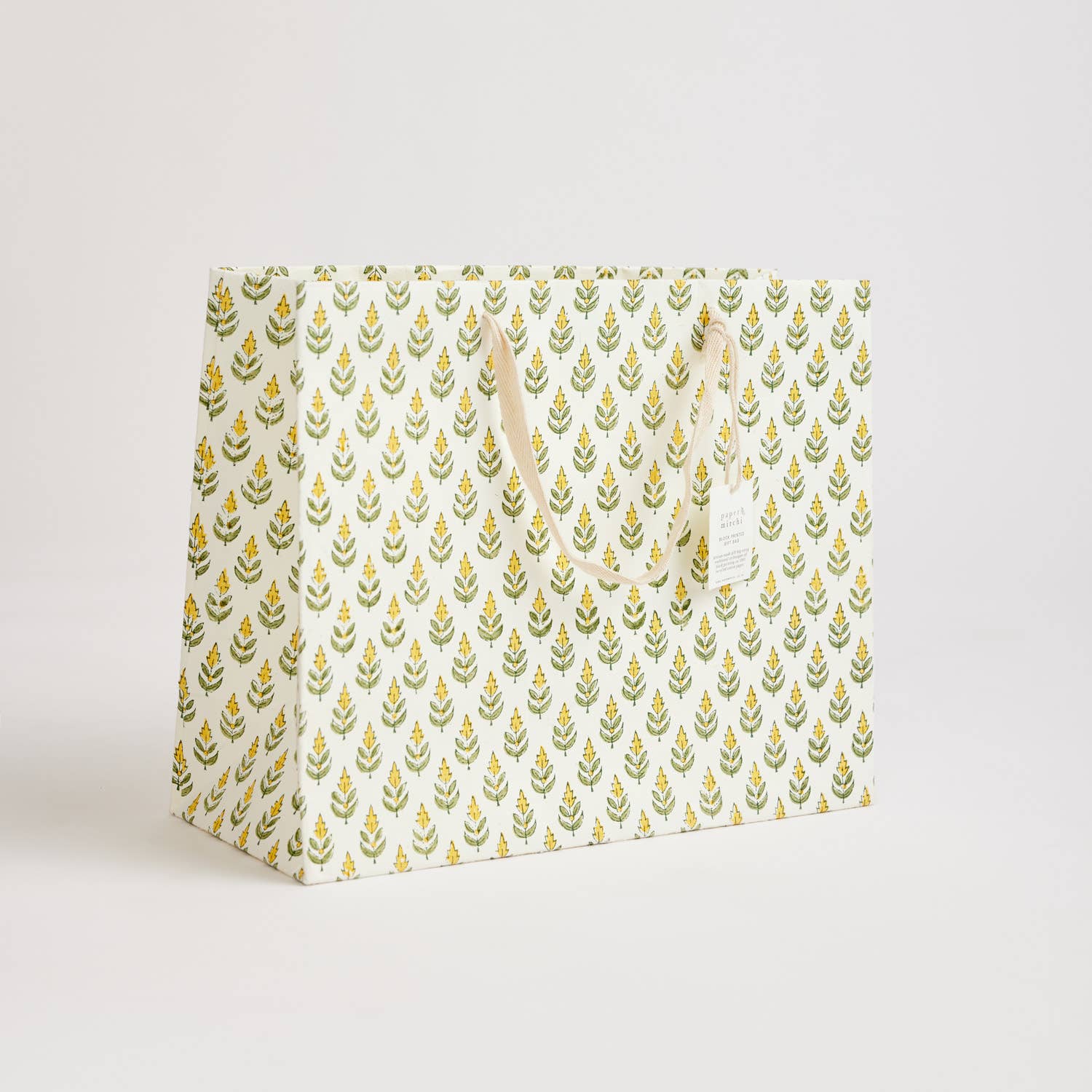 Hand Block Printed Gift Bags (Large) - Sunshine - Chobham Flowers #