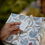 Hand Block Printed Gift Bags (Medium) - Blue Stone - Chobham Flowers #