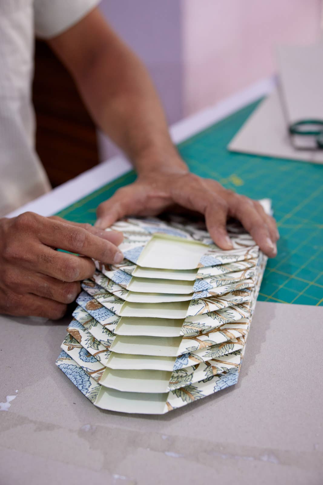 Hand Block Printed Gift Bags (Medium) - Blue Stone - Chobham Flowers #