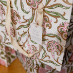 Hand Block Printed Gift Bags (Medium) - Blush - Chobham Flowers #