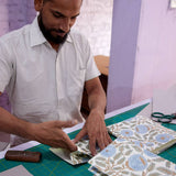 Hand Block Printed Gift Bags (Small) - Blue Stone - Chobham Flowers #