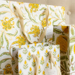 Hand Block Printed Gift Bags (Small) - Sunshine - Chobham Flowers #