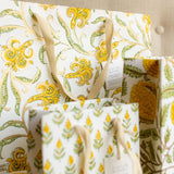 Hand Block Printed Gift Bags (Small) - Sunshine - Chobham Flowers #