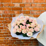 Pink Rose Handtied Bouquet - Chobham Flowers #10 Stems